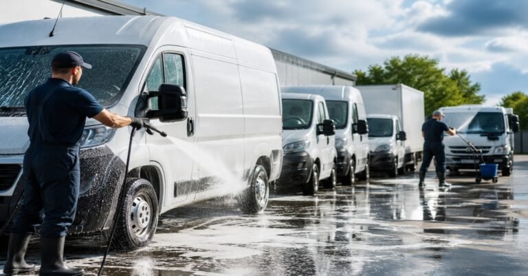 Professional fleet car washing Buffalo NY unit cleaning commercial service vans on-site