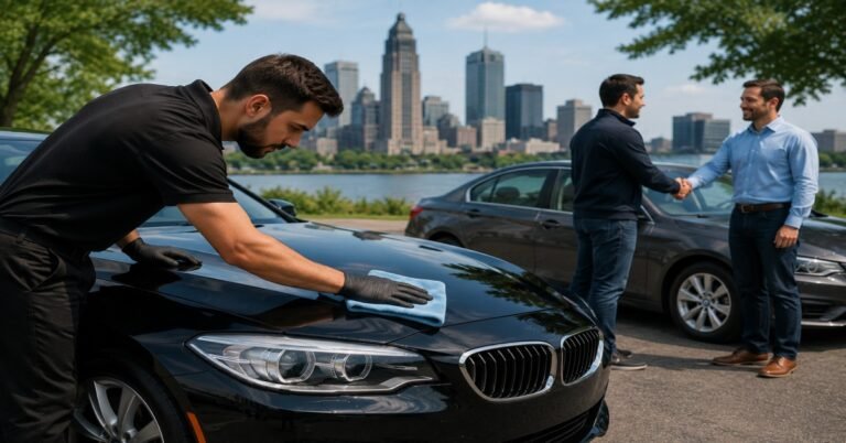 pre sale car detailing Buffalo NY showing vehicle paint correction and deep interior cleaning