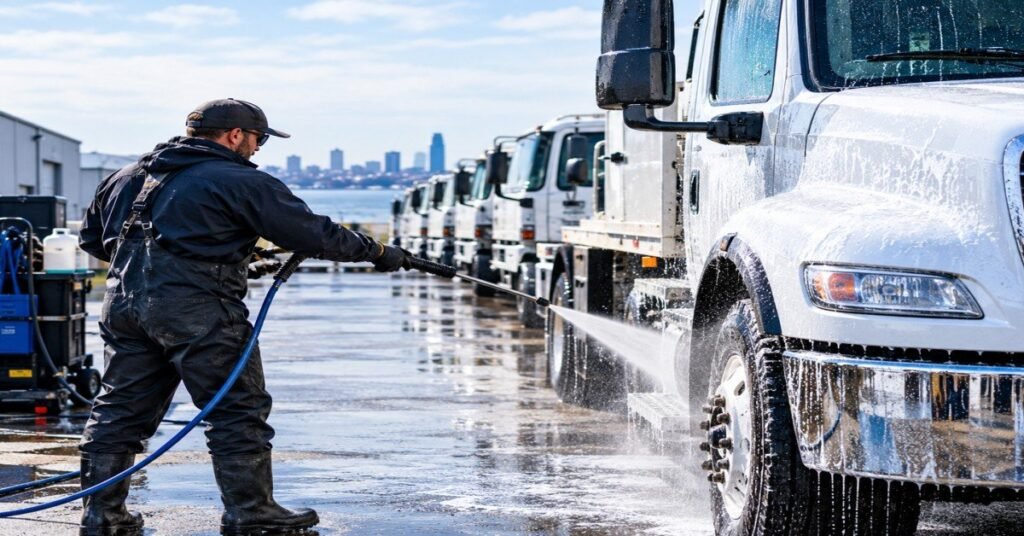 commercial fleet washing contract Buffalo NY on-site mobile truck service in Western New York