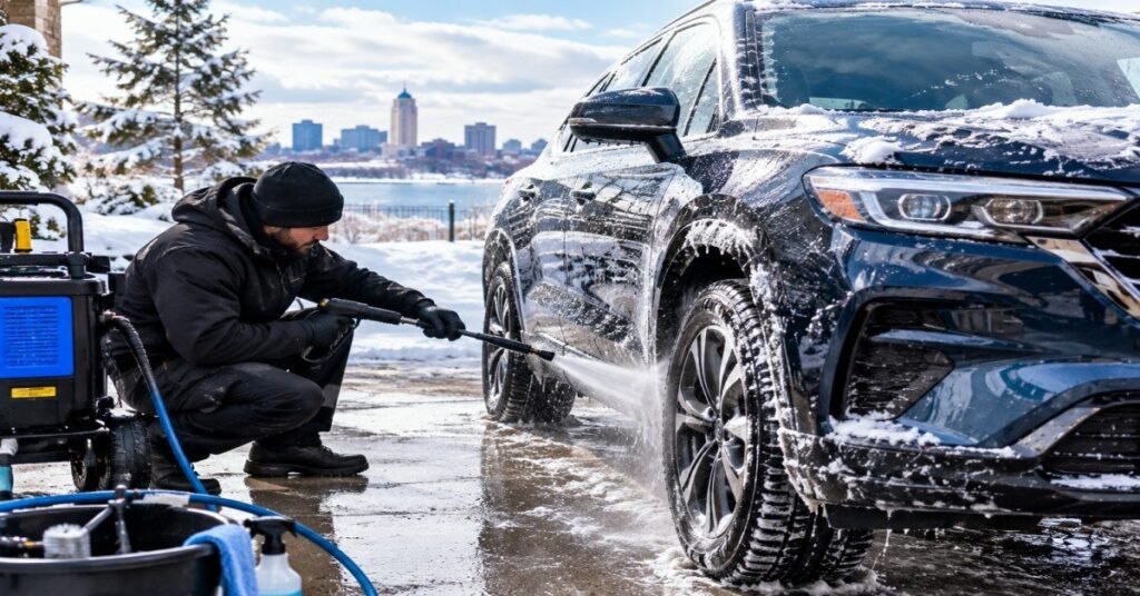 winter car detailing Buffalo NY cold weather protection package application on vehicle paint and undercarriage