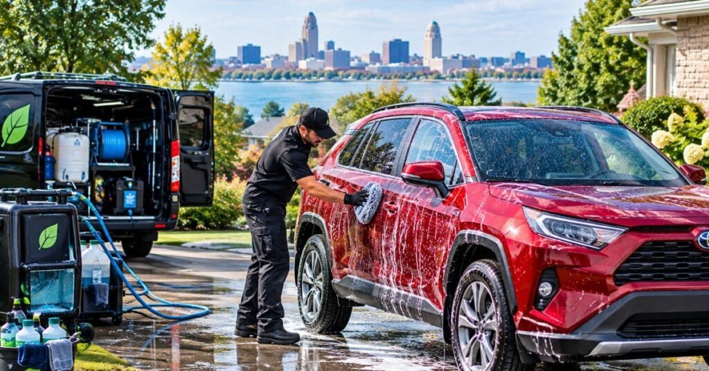 Professional eco car wash service Buffalo NY mobile cleaning on-site