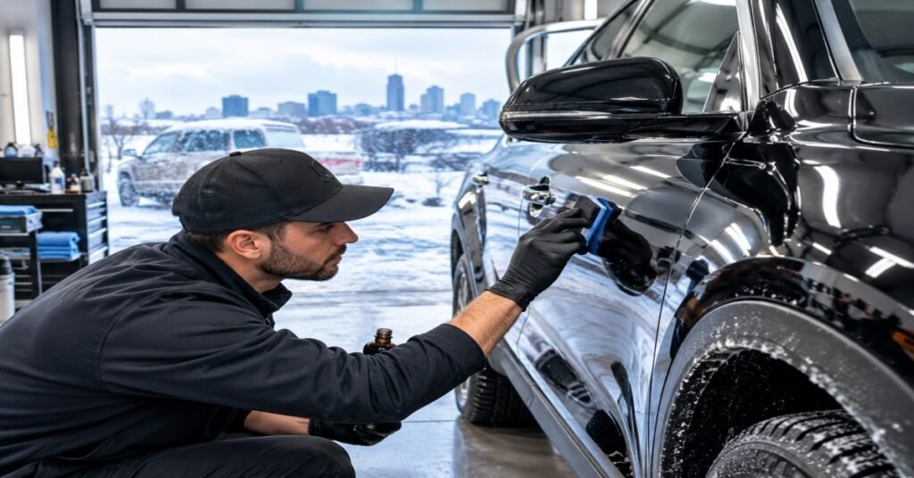 Professional ceramic coating Buffalo NY application protecting vehicle paint against road salt